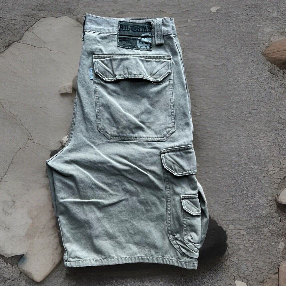 Vintage Levis Silver Tab Cargo Shorts 32 Beige Utility Punk Skater Workwear